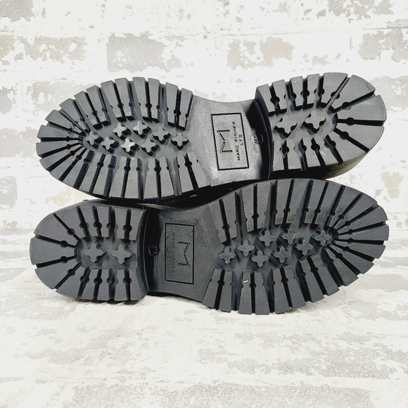 NEW Marc Fisher LTD Black Leather Nairy Lace Up Hiking Boots E581 - Picture 8 of 13